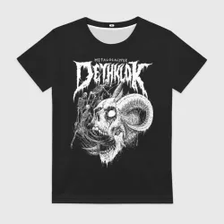 Женская футболка 3D Metalocalypse - Dethklok rock band