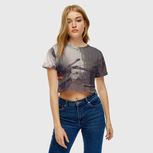 Женская футболка Crop-top 3D Nier automata - фото 3