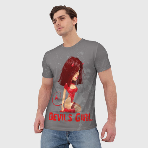 Мужская футболка 3D Devils Girl - фото 3