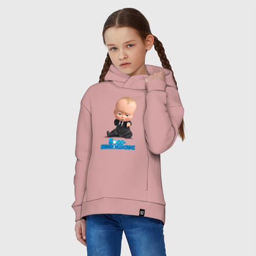 Детское худи Oversize хлопок Boss Baby, цвет пыльно-розовый - фото 3