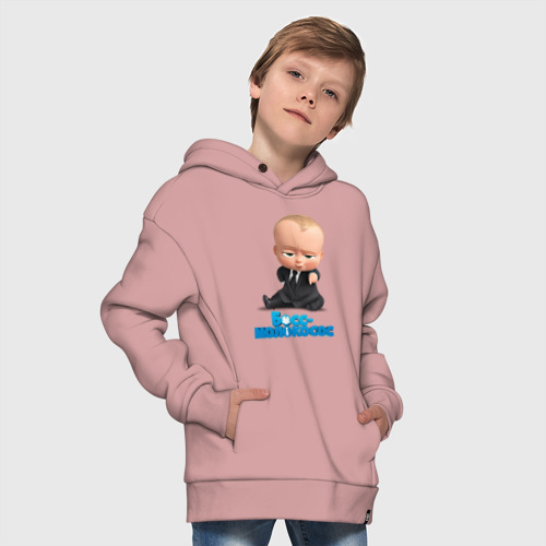 Детское худи Oversize хлопок Boss Baby, цвет пыльно-розовый - фото 9