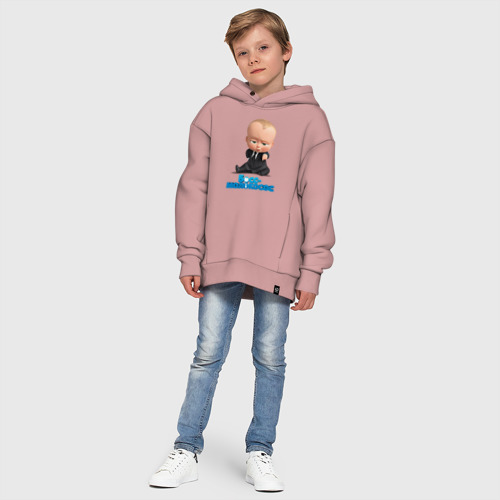 Детское худи Oversize хлопок Boss Baby, цвет пыльно-розовый - фото 11