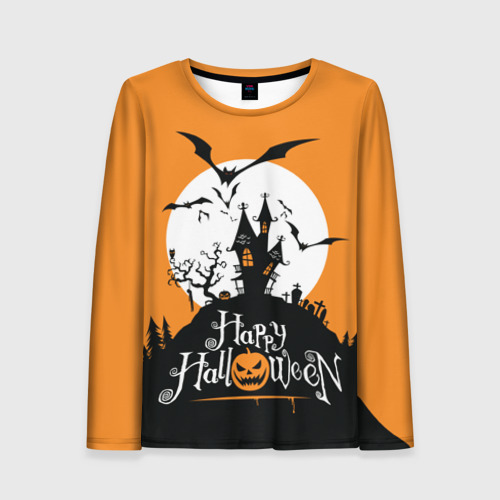 Женский Лонгслив Happy Halloween (с рукавами 3D)