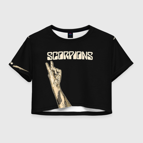 Женская футболка Crop-top 3D Scorpions