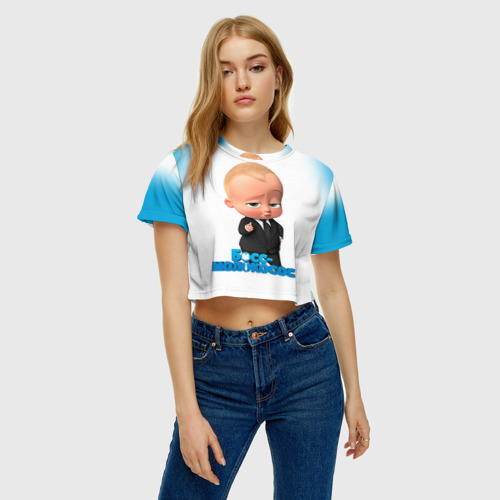 Женская футболка Crop-top 3D Boss Baby, цвет 3D печать - фото 3