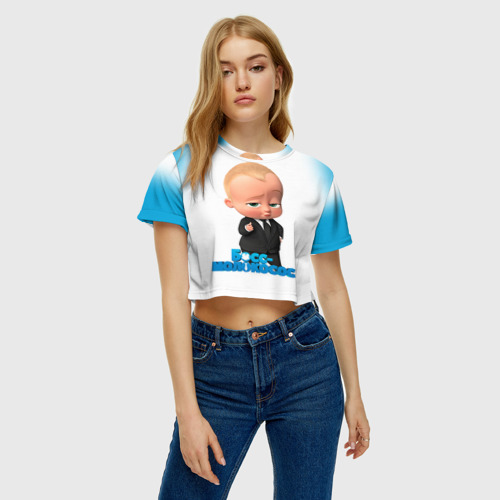 Женская футболка Crop-top 3D Boss Baby, цвет 3D печать - фото 4
