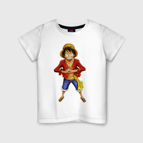 Детская футболка хлопок Ван-Пис , цвет белый