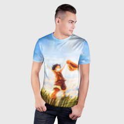 Мужская футболка 3D Slim Жизнерадостный монки в поле - фото 2