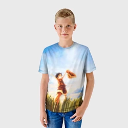 Детская футболка 3D Жизнерадостный монки в поле - фото 2