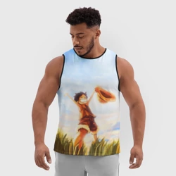 Мужская спортивная майка 3D Жизнерадостный монки в поле - фото 2