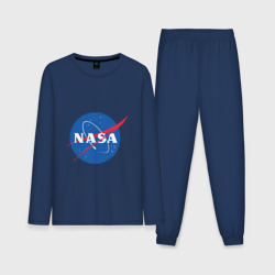 Мужская пижама с лонгсливом хлопок NASA лого