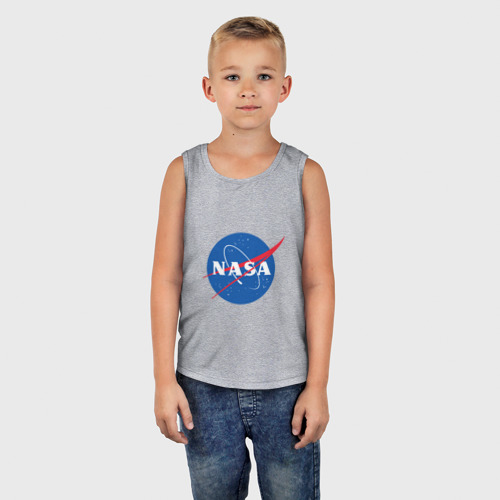 Детская майка хлопок NASA лого, цвет меланж - фото 5