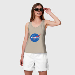 Женская майка хлопок NASA лого - фото 2