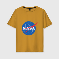 Женская футболка хлопок Oversize NASA лого