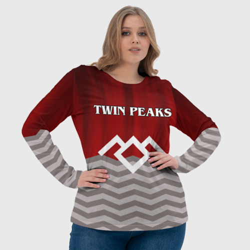 Женский лонгслив 3D Twin Peaks, цвет 3D печать - фото 6