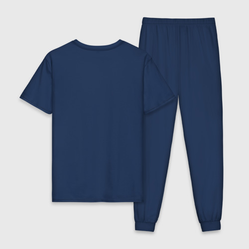 Мужская пижама хлопок Одуванчик и человечки, цвет темно-синий - фото 2