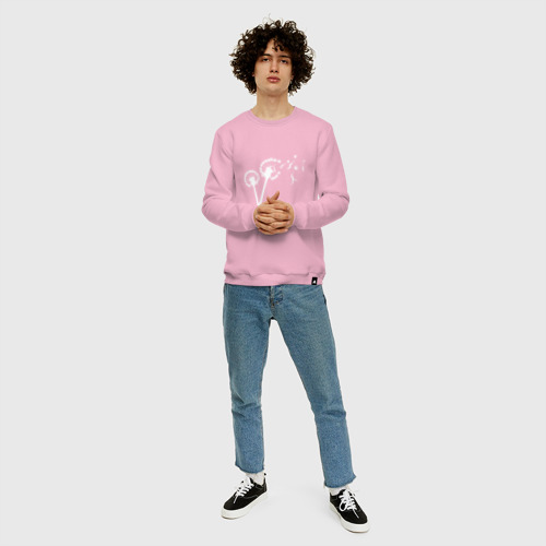 Мужской свитшот хлопок Одуванчик и человечки, цвет светло-розовый - фото 5