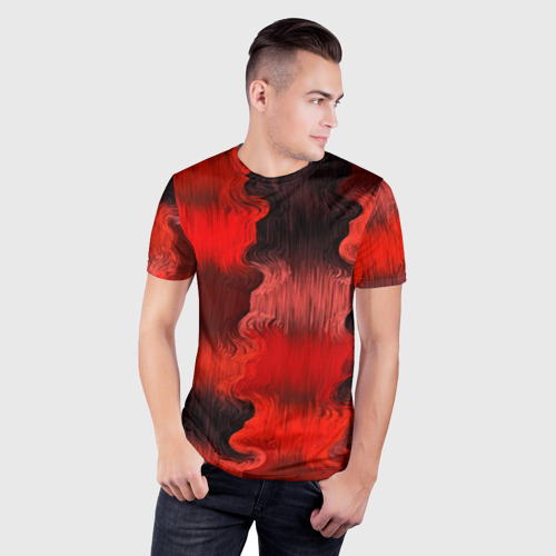 Мужская футболка 3D Slim Black&Red - фото 3