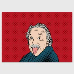 Поздравительная открытка Pop art физик