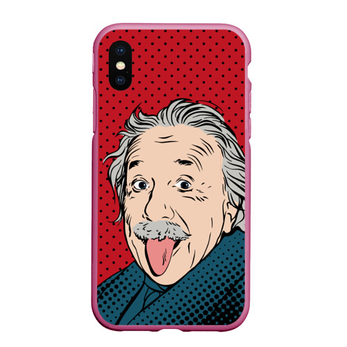 Чехол для iPhone XS Max матовый Pop art физик, цвет малиновый