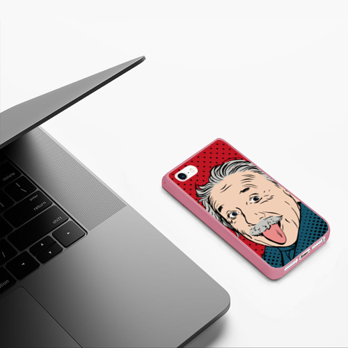 Чехол для iPhone 5/5S матовый Pop art физик, цвет малиновый - фото 5