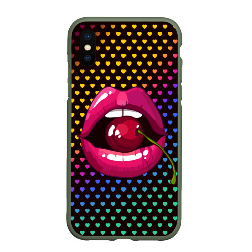 Чехол для iPhone XS Max матовый Pop art, цвет темно-зеленый