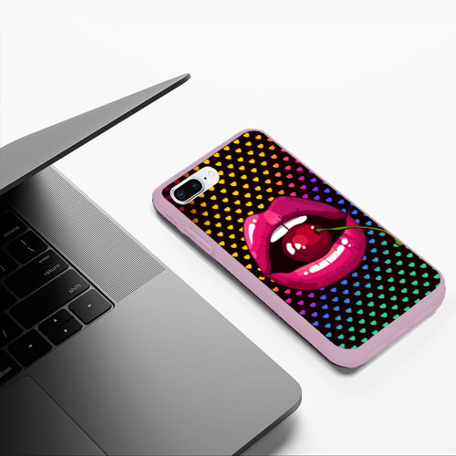 Чехол для iPhone 7Plus/8 Plus матовый Pop art, цвет розовый - фото 5