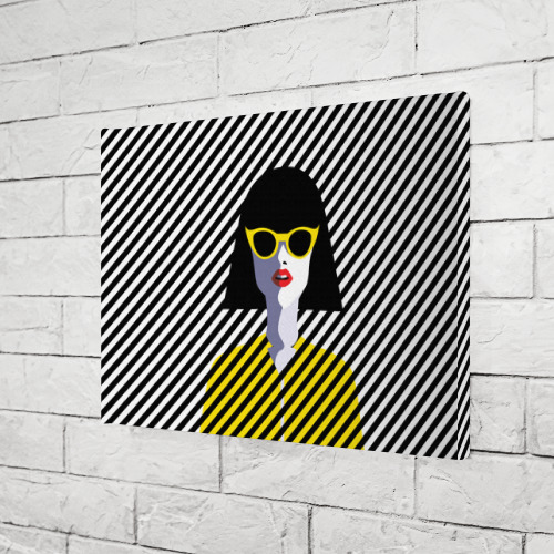 Холст прямоугольный Pop art girl, цвет 3D печать - фото 3