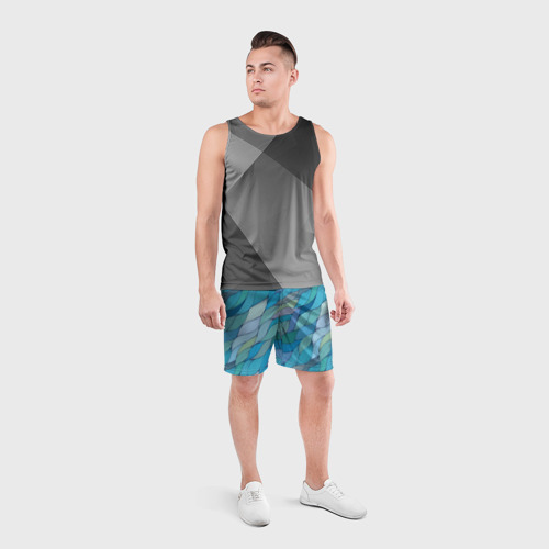 Мужские шорты спортивные Волны, цвет 3D печать - фото 4