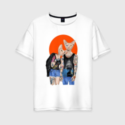 Любовь сфинксов – Женская футболка хлопок Oversize с принтом купить со скидкой в -16%