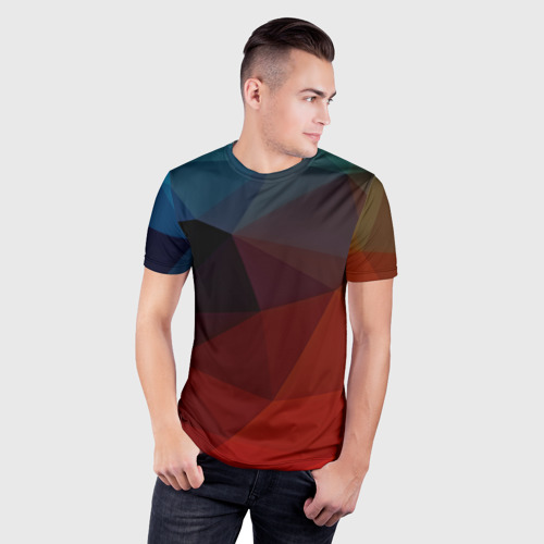 Мужская футболка 3D Slim abstraction, цвет 3D печать - фото 3