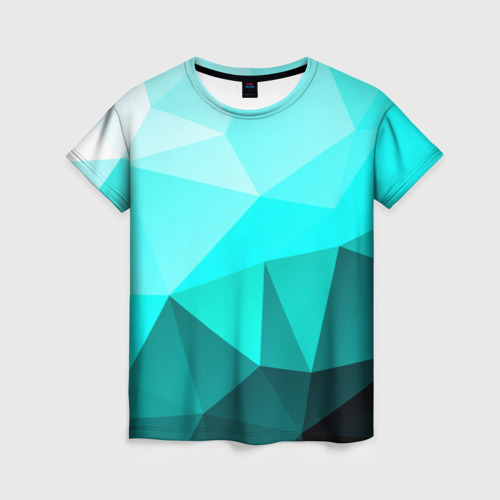 Женская футболка 3D Green geometric, цвет 3D печать