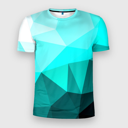 Мужская футболка 3D Slim Green geometric, цвет 3D печать
