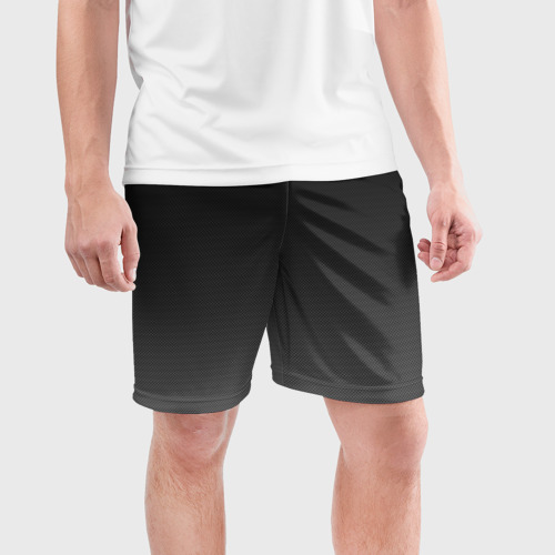 Мужские шорты спортивные с принтом Carbon, фото на моделе #1