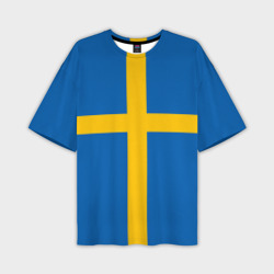 Мужская футболка oversize 3D Флаг Швеции