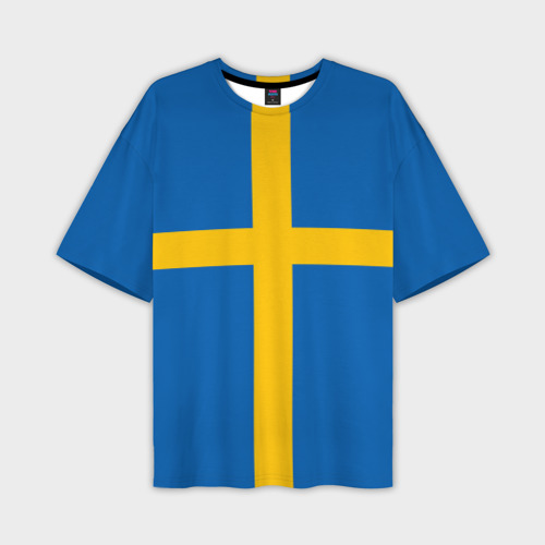 Мужская футболка oversize 3D Флаг Швеции, цвет 3D печать