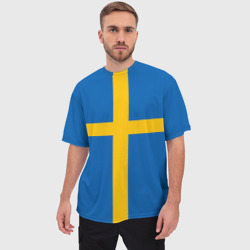 Мужская футболка oversize 3D Флаг Швеции - фото 2