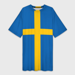 Платье-футболка 3D Флаг Швеции