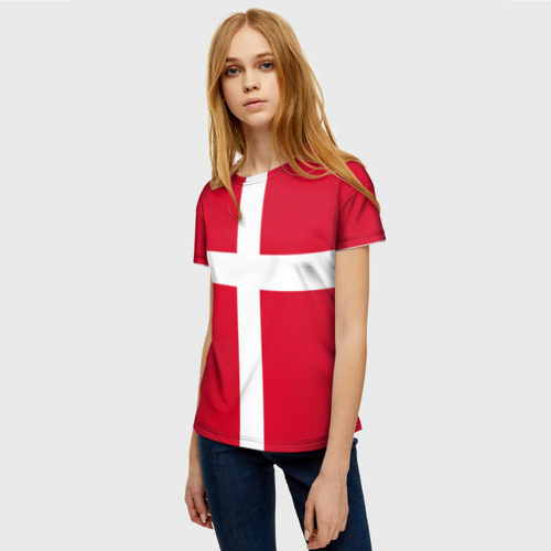 Женская футболка 3D Флаг Дании - фото 3