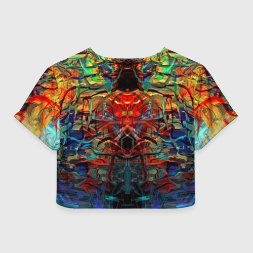 Женская футболка Crop-top 3D Psychedelic, цвет 3D печать - фото 2