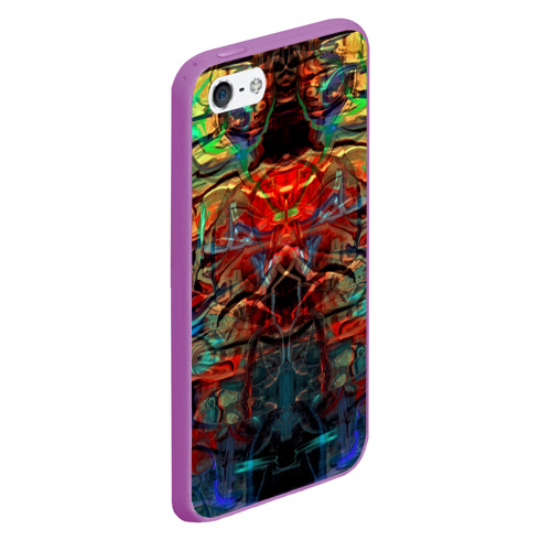 Чехол для iPhone 5/5S матовый Psychedelic, цвет фиолетовый - фото 3