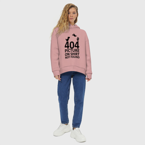 Женское худи Oversize хлопок 404 not found, цвет пыльно-розовый - фото 6