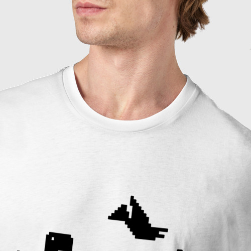 Мужская футболка хлопок 404 not found, цвет белый - фото 6