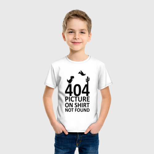 Детская футболка хлопок 404 not found, цвет белый - фото 3