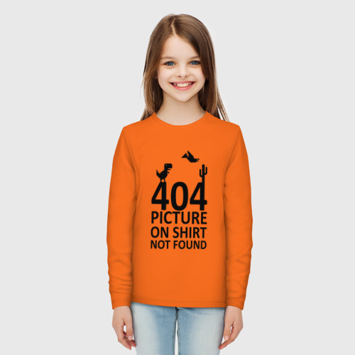 Детский лонгслив хлопок 404 not found, цвет оранжевый - фото 5