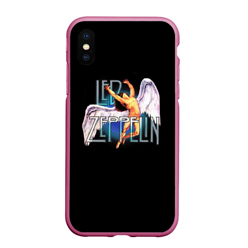 Чехол для iPhone XS Max матовый Led Zeppelin Angel, цвет малиновый