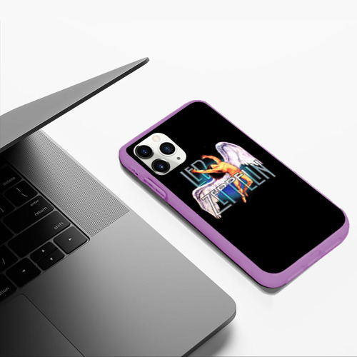Чехол для iPhone 11 Pro Max матовый Led Zeppelin Angel, цвет фиолетовый - фото 5
