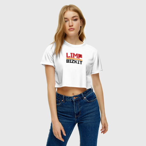Женская футболка Crop-top 3D Limp Bizkit Logo, цвет 3D печать - фото 3