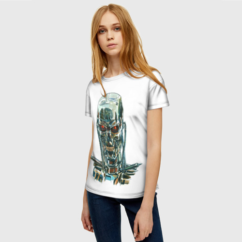 Женская футболка 3D Терминатор, цвет 3D печать - фото 3