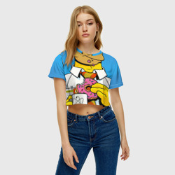 Женская футболка Crop-top 3D Homer - фото 2